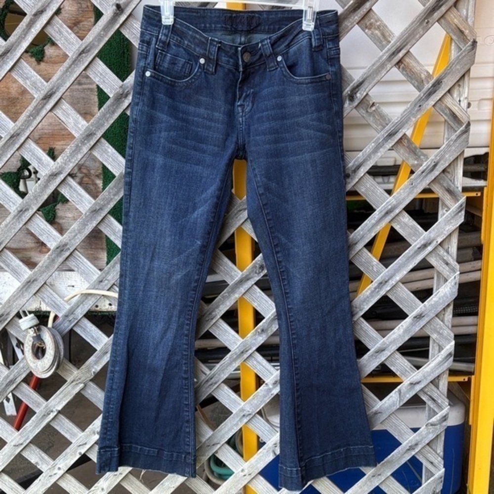 Rock & Roll Cowgirl Dark Blue Flare Jeans